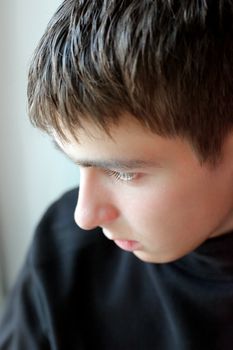 Portrait of the earnest Teenager Closeup