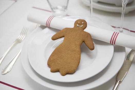 Gingerbread Figure as decoration on a table