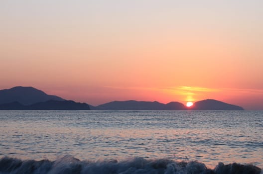 sunrise over sea in Crimea