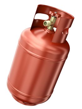 Red gas container isolated on white background. 3D render.