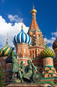 St. Basil Cathedral and Pozharsky And Minin Monument, Moscow, Red Square