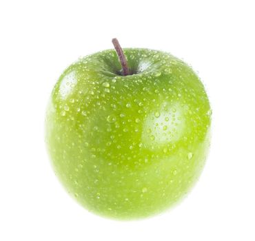 green apple on white background