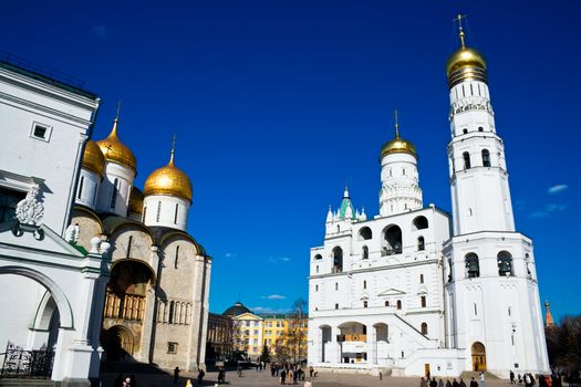 Dormition Cathedral and Ivan the Great bell tower in Kremlin, Moscow