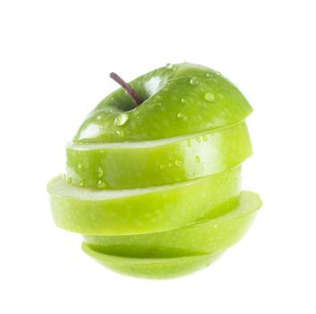 green apple on white background