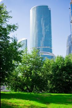 New skyscrapers business center in Moscow city, Russia