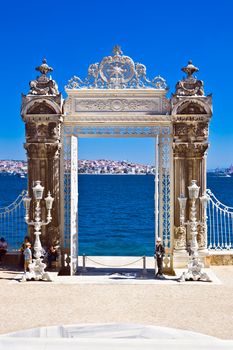 Gate in the garden of Dolmabahce Palace, Istanbul, Turkey