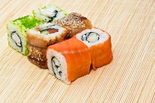 Traditional Japanese food Sushi, close-up