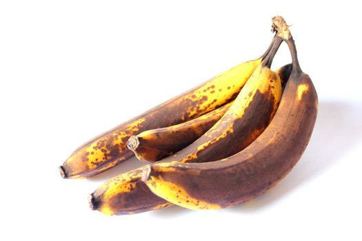 Isolated rotten bananas