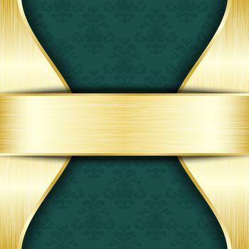 Gold and green template with place for text