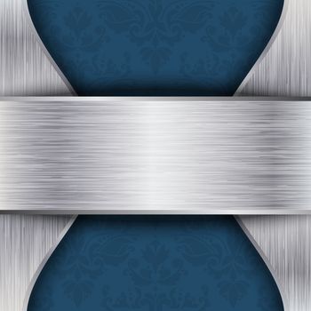 Silver and blue template with place for text