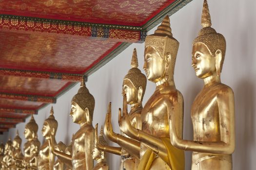 Buddha statue, Looking at the temple in Thailand.