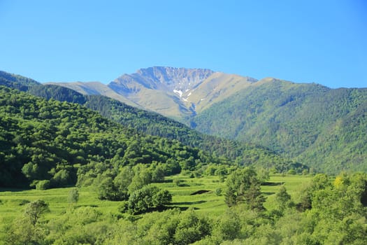 Image of beautiful landscape with Caucasus mountains