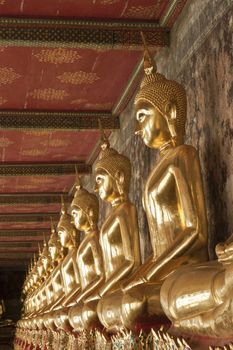 Buddha statue, Looking at the temple in Thailand.