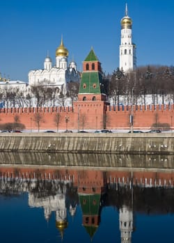 Famous Moscow Kremlin and its churches