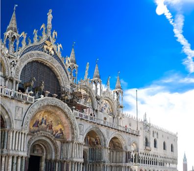 View of Saint Mark cathedral in Venice, Italy