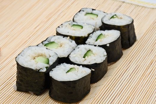 Traditional Japanese food Sushi, close-up