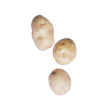 potatoes on white background