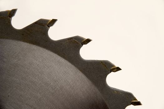 Circular saw blade isolated over a white background.