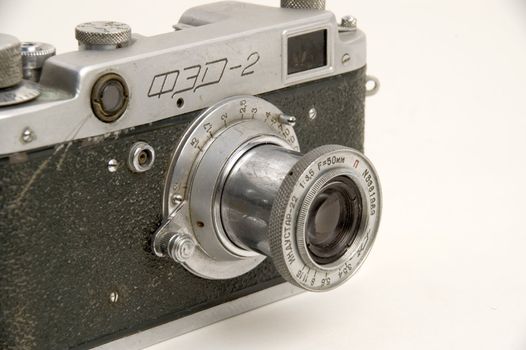 35-mm the old photographic chamber on a white background.
