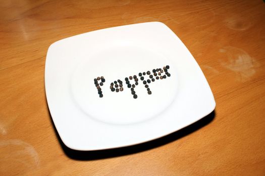pepper text on a plate