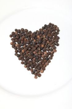 pepper corns isolated heart