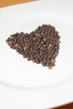 pepper corns isolated heart