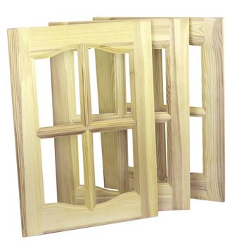 Three unpainted furniture doors, are made of a tree