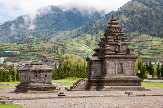 Dieng temple Arjuna  complex plateau National Park Wonosobo Central Java Indonesia. 