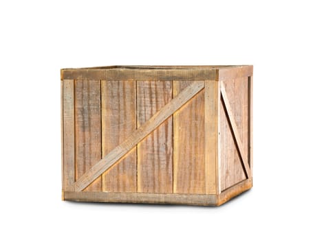 wooden box isolated on white background