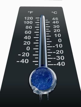 Thermometer with freezing cold temperature