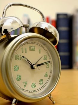 alarm clock on study desk