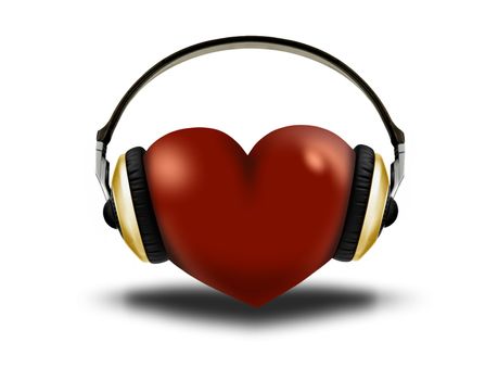 headphones and heart