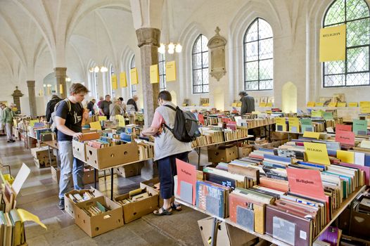 Old books market in Copenhagen, Denmark