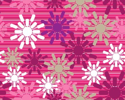 colored and modern Retro floral seamless background.