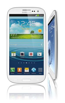 Samsung Galaxy S III Launches In 28 Countries in 2012. Latest phone runs off the latest Android OS, Ice Cream Sandwich (4.0.4), and is powered by a 1.4 GHz quad-core processor, a 2100 mAh battery and  has a 4.8-inch AMOLED display with a HD resolution of 720 x 1,280.