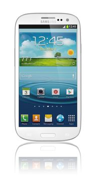 Samsung Galaxy S III Launches In 28 Countries in 2012. Latest phone runs off the latest Android OS, Ice Cream Sandwich (4.0.4), and is powered by a 1.4 GHz quad-core processor, a 2100 mAh battery and  has a 4.8-inch AMOLED display with a HD resolution of 720 x 1,280.