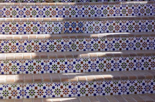 Arabic architecture: old walkway with ceramic tiles           