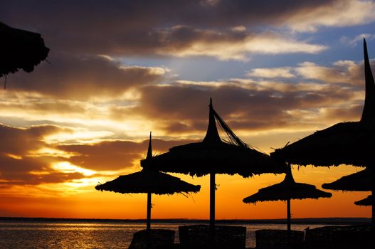 Sunrise over the Red sea in Egypt        