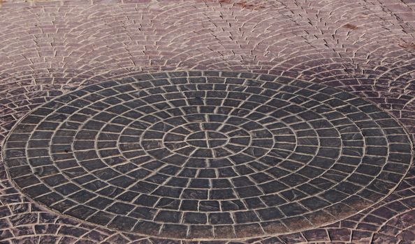 Close up of old stone walk way          