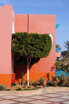 Arabic architecture: courtyard with trees                