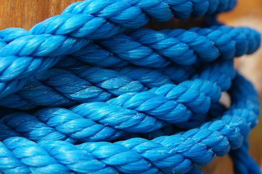 Bright sea blue cable close up          