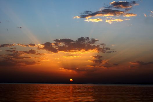 Sunrising over the Red sea in Egypt            