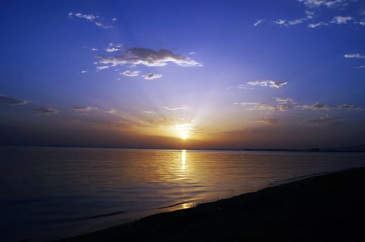 Sunrise over the Red sea coast in Egypt             