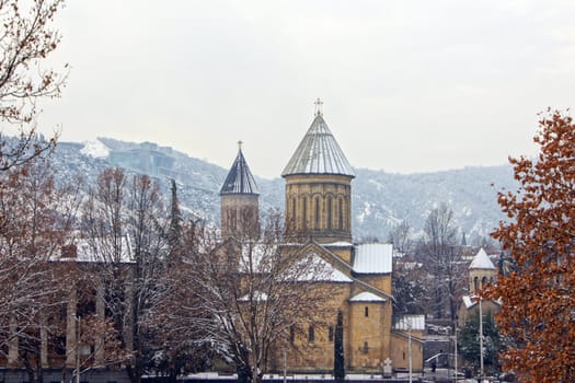 Churches and domes of Tbilisi, view to historical part of the capital of Republic of Georgia