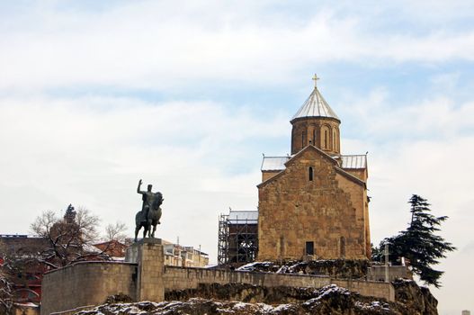 Churches and domes of Tbilisi, view to historical part of the capital of Republic of Georgia