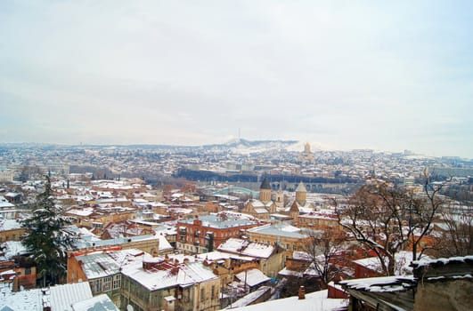 View of traditional narrow streets of Old Tbilisi, Republic of Georgia