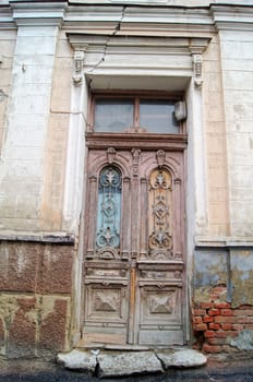 Art-Nouveau facade in Tbilisi Old town, restored area around Marjanishvilis square