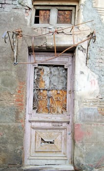 Art-Nouveau facade in Tbilisi Old town, restored area around Marjanishvilis square