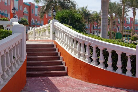 Arabic architecture: wide walkway and stairs       