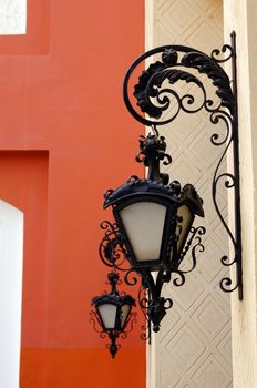 Arabic architecture: close up of  wall lamps         